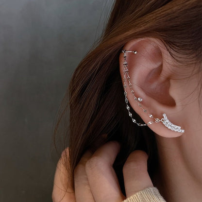 1PC New Fashion Gold Color Moon Star Clip Earrings Ear Cuff